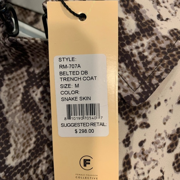 Last Markdown! Rebecca Minkoff Snake Print Women's Coat NWT - Picture 3 of 6